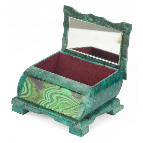 Шкатулка Хозяйка медной горы с иллюстрацией под малахит н1 13х10х7,5 см 118771