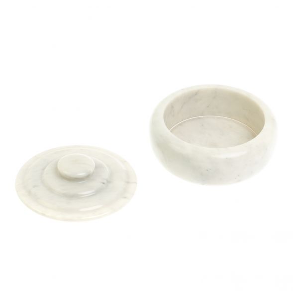 Сахарница из белого мрамора 15х15х8,5 127681