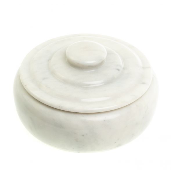 Сахарница из белого мрамора 15х15х8,5 127681