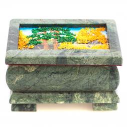 Шкатулка с расписной крышкой Осень 11х7,5х7 см