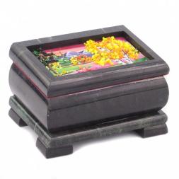 Шкатулка с расписной крышкой Осень 11х7,5х7 см