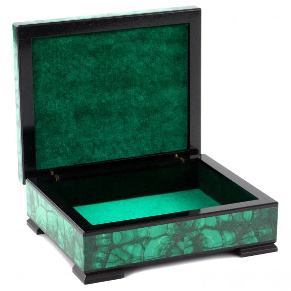 Малахитовая шкатулка &amp;quot;Прямоугольная&amp;quot; 12х10х4 см 120482