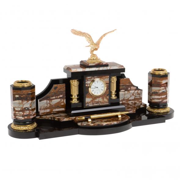 Настольный набор руководителя &amp;quot;Парящий орел&amp;quot; камень яшма 113217