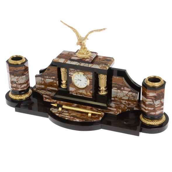 Настольный набор руководителя &amp;quot;Парящий орел&amp;quot; камень яшма 113217