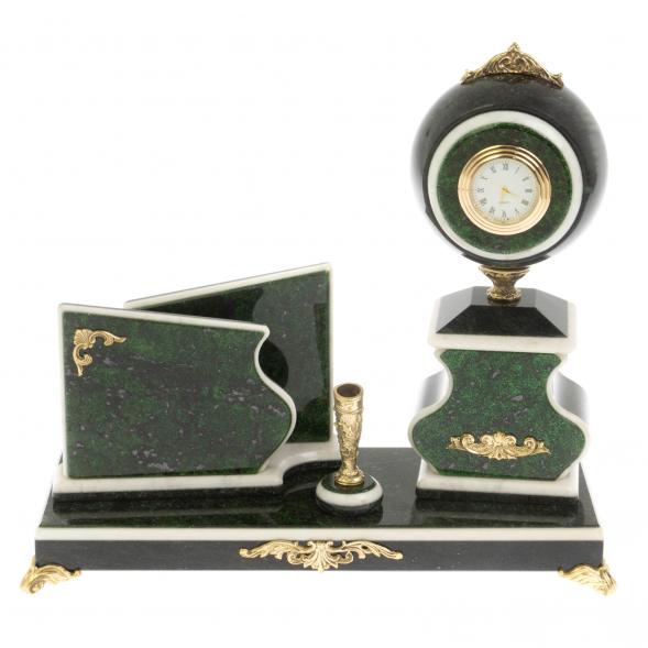 Настольный набор &amp;quot;Компакт&amp;quot; змеевик зеленый 116632