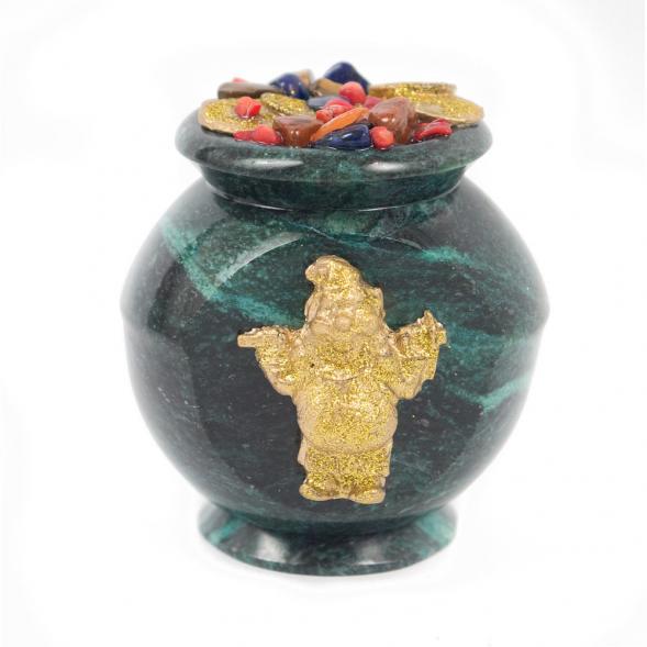 Сувенир &amp;quot;Горшок с гномом&amp;quot; змеевик 116789