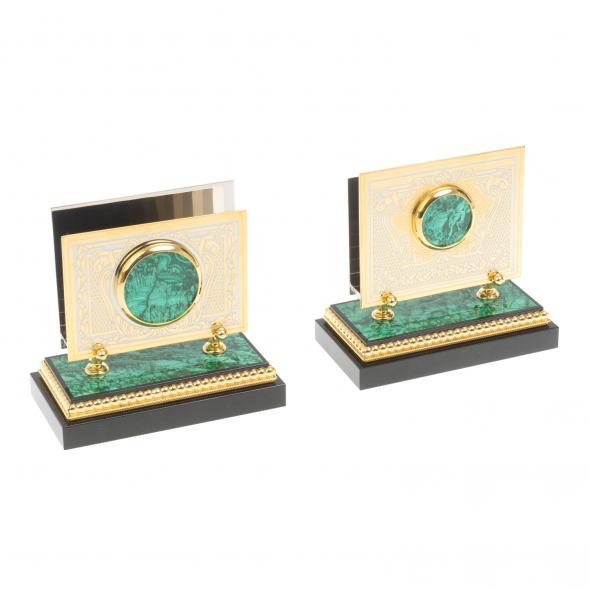 Настольный прибор &amp;quot;Орел&amp;quot; из малахита Златоуст - эксклюзивный подарок руководителю