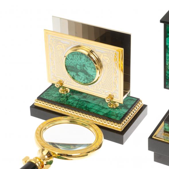 Настольный прибор &amp;quot;Орел&amp;quot; из малахита Златоуст - эксклюзивный подарок руководителю