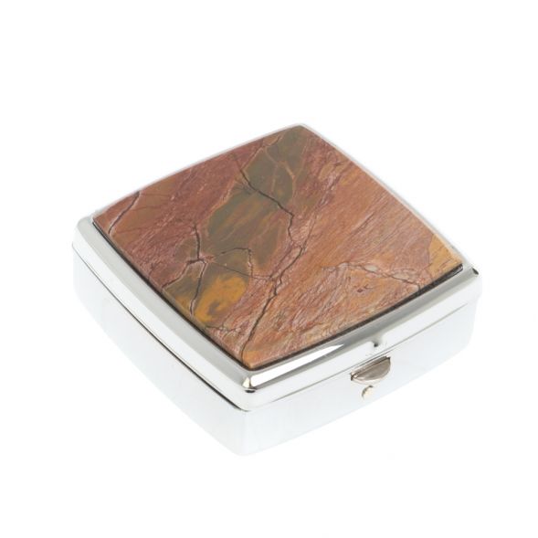 Таблетница на 2 отделения яшма цвет серебро 127199