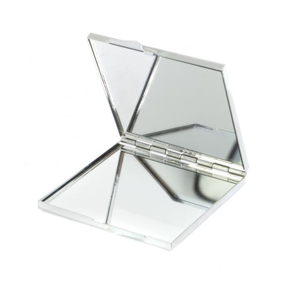 Зеркало квадратное карманное из тигрового глаза цвет серебро 127366