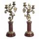 Канделябры из яшмы и бронзы 3 свечи 119244