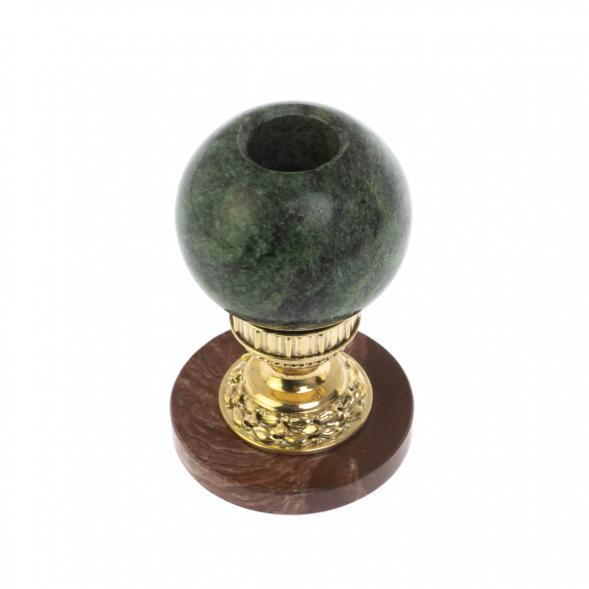Подсвечник из бронзы &amp;quot;Шар&amp;quot; змеевик лемезит 128758