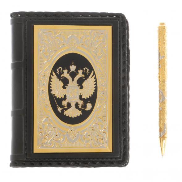 Подарочный набор &amp;quot;Держава&amp;quot; ежедневник А6 и ручка с гравюрой Златоуст 122392