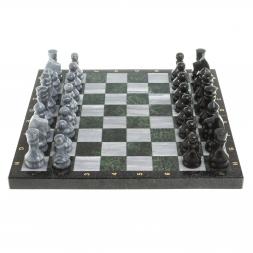 Настольная игра Шахматы Шашки Нарды 3 в 1 из камня мрамор змеевик