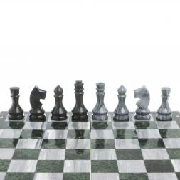 Настольная игра Шахматы Шашки Нарды 3 в 1 из камня мрамор змеевик