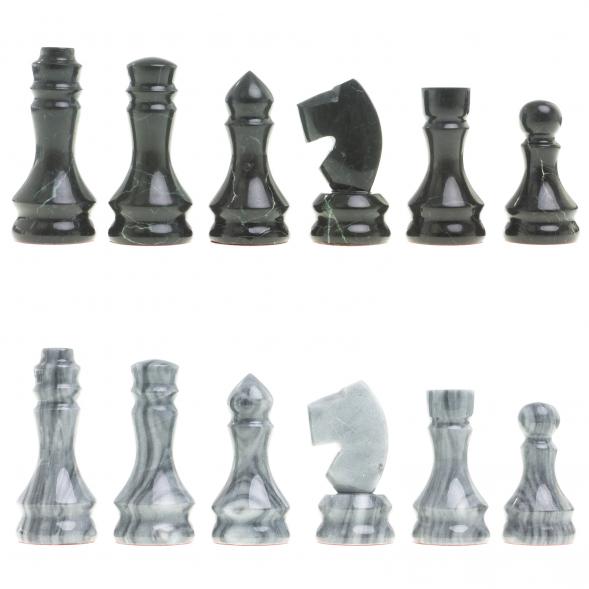 Настольная игра Шахматы Шашки Нарды 3 в 1 из камня мрамор змеевик 123806