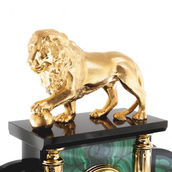 Письменный прибор из малахита &amp;quot;Лев с шаром&amp;quot; / Канцелярский набор / Набор письменных принадлежностей / На стол руководителю / Подарок генеральному президенту