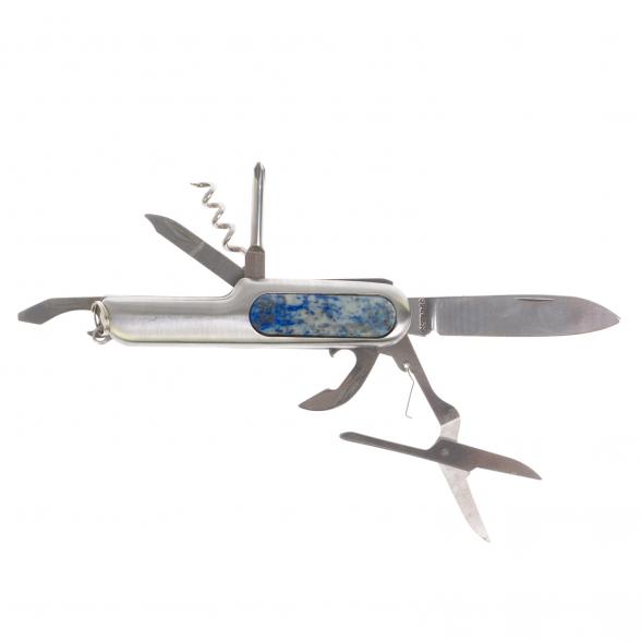 Нож мультитул складной 7 в 1 с камнем иркутский лазурит 126737