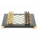Набор шахмат &amp;quot;Лучники&amp;quot; доска 28х28 см мрамор и офиокальцит фигуры цвет бронза / золото / Шахматы настольные / Настольная игра / Шахматы сувенирные