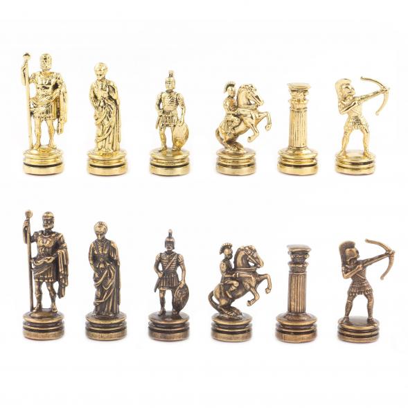Набор шахмат &amp;quot;Лучники&amp;quot; доска 28х28 см мрамор и офиокальцит фигуры цвет бронза / золото / Шахматы настольные / Настольная игра / Шахматы сувенирные