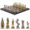 Настольные шахматы "Средневековые рыцари" доска 44х44 см из камня лемезит