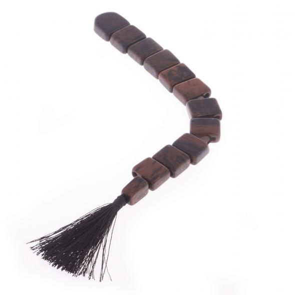 Четки из коричневого обсидиана перекидные 12 зерен 122090