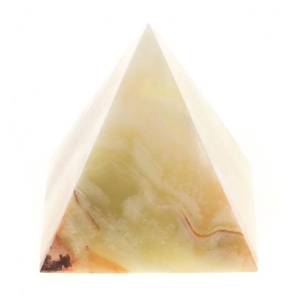 Пирамида из камня оникс зелено-коричневый 7,5х7,5х8 см (3) 123901