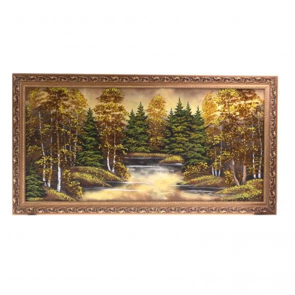 Картина &amp;quot;Осенняя ночь&amp;quot; багет №9 50х100 см, рисунок каменная крошка 124171