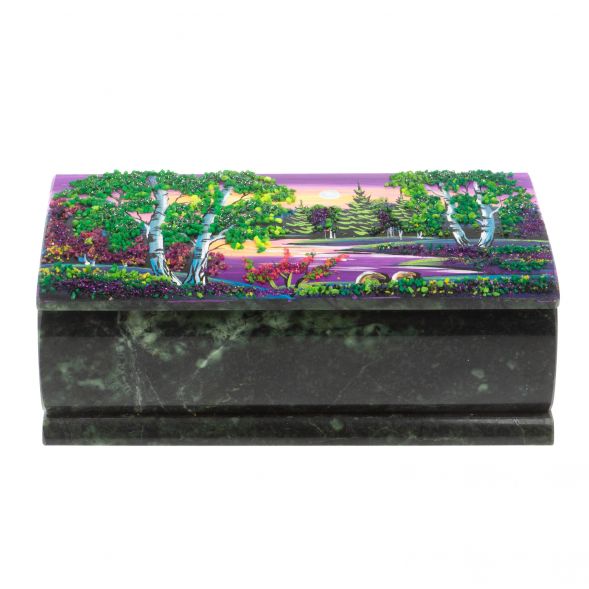 Шкатулка &amp;quot;Купюра. Рассвет&amp;quot; из шабровского змеевика 18х9,5х7 см 127684