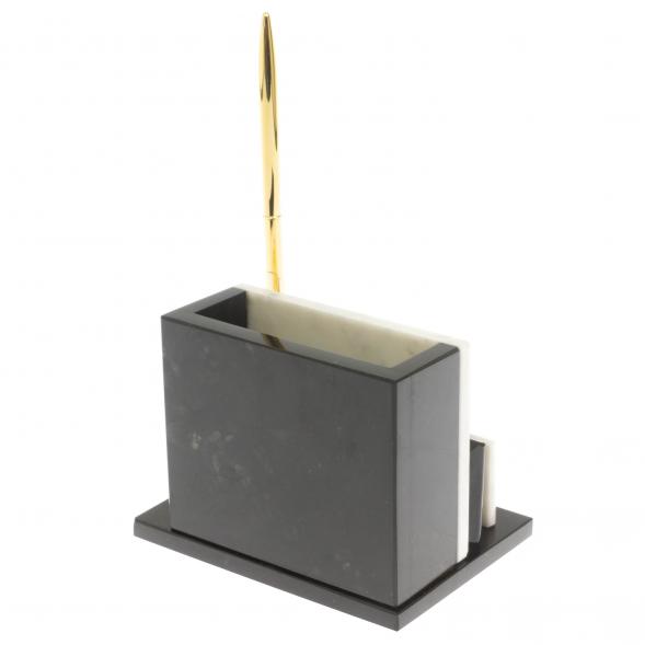 Карандашница с визитницей из белого мрамора 129762