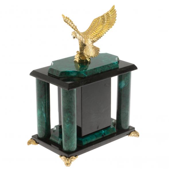 Настольные часы &amp;quot;Орел&amp;quot; бронза змеевик 129830