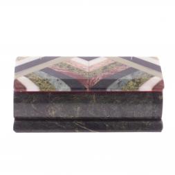 Декоративная шкатулка из камня "Мозаика" 15х7х5 см