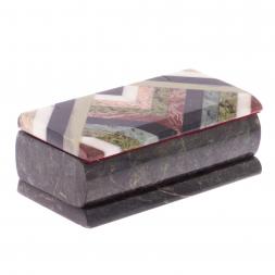Декоративная шкатулка из камня "Мозаика" 15х7х5 см