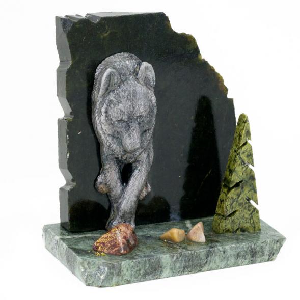 Сувенир &amp;quot;Волк&amp;quot; камень змеевик 116148