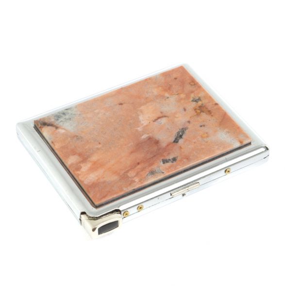 Портсигар на 10 сигарет с зажигалкой камень пегматит 127368