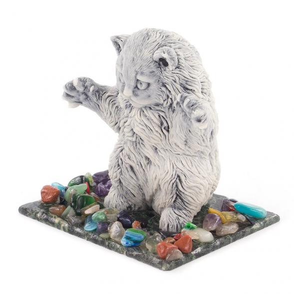 Сувенир &amp;quot;Кот играет&amp;quot; из мрамолита 119819