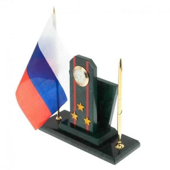 Настольный набор &amp;quot;Погон полковник ВС&amp;quot; змеевик 129489