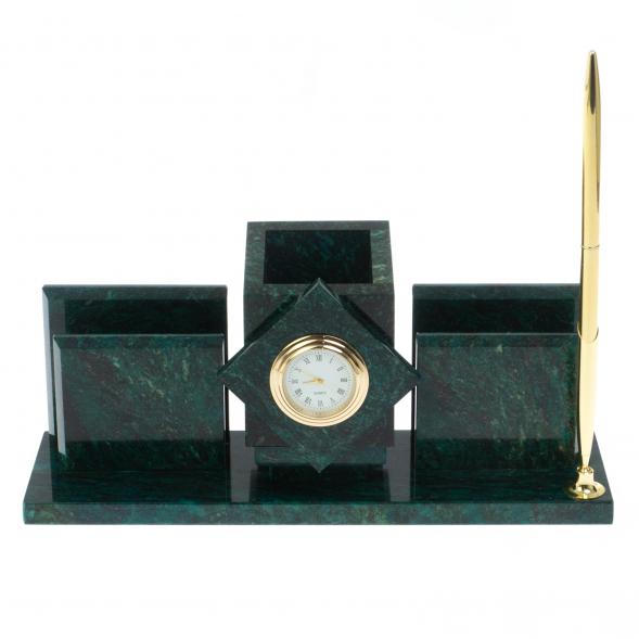 Письменный прибор &amp;quot;Менеджер&amp;quot; камень змеевик 113454