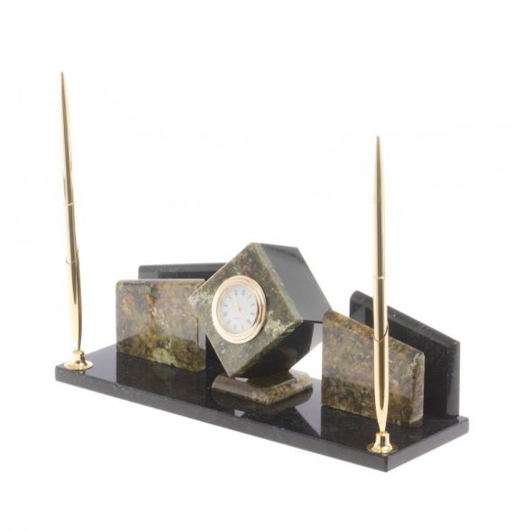 Письменный мини-набор &amp;quot;Куб&amp;quot; камень офиокальцит 124323