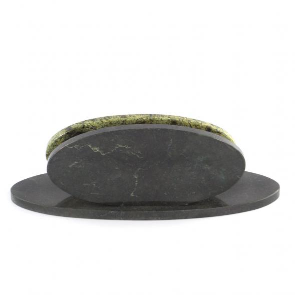 Настольная визитница &amp;quot;Овал&amp;quot; змеевик 114023