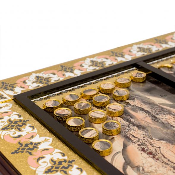 Нарды &amp;quot;Орнамент&amp;quot; пейзажная яшма Златоуст 124944