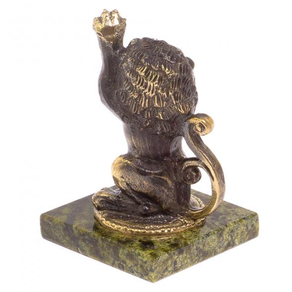 Сувенир из бронзы и змеевика &amp;quot;Лев сидит с поднятой лапой&amp;quot; 126359