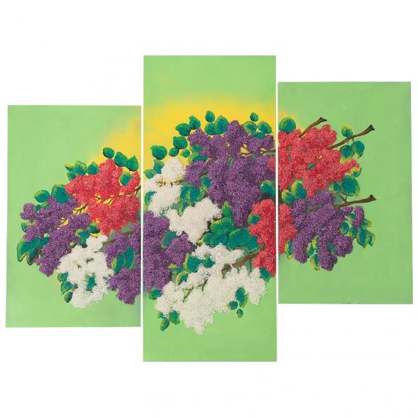 Модульная картина из каменной крошки &amp;quot;Ветки сирени&amp;quot; 70х90 см 117377