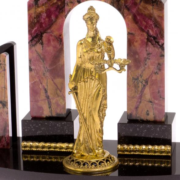 Настольные набор &amp;quot;Фемида - богиня правосудия&amp;quot; камень родонит 117488