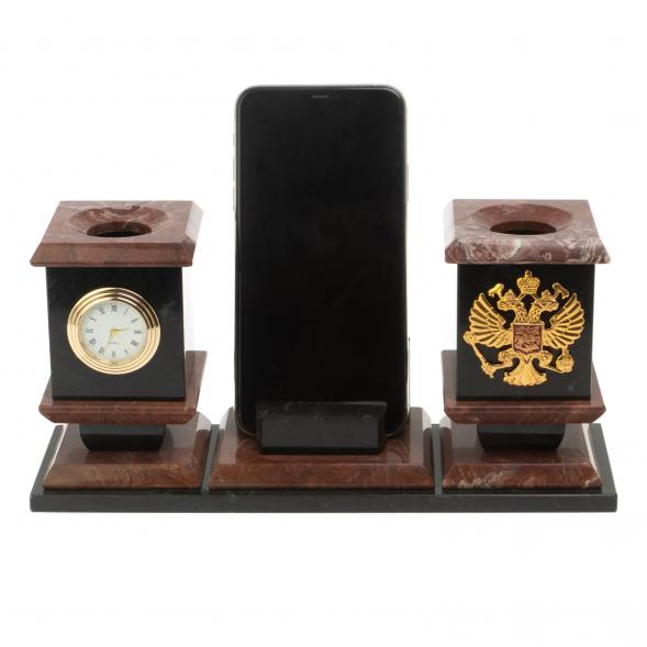 Офисный набор с подставкой для телефона из лемезита 126946