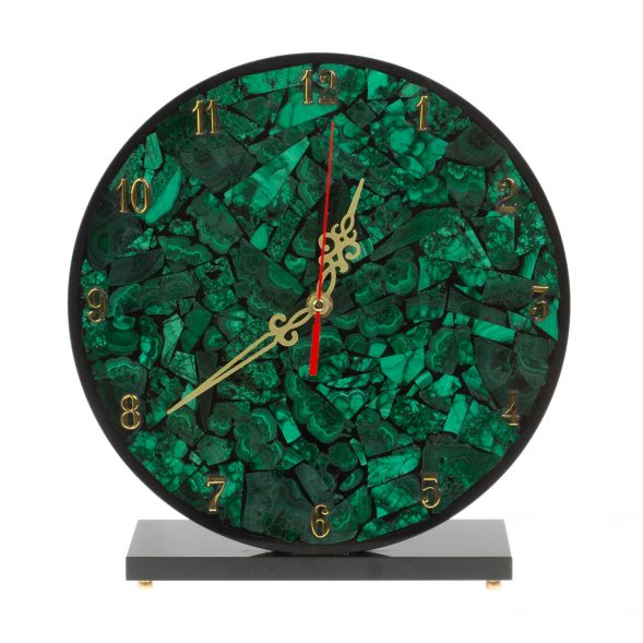 Часы настольные из малахита &amp;quot;Мозаика&amp;quot; 26,5х8х28 см 127443