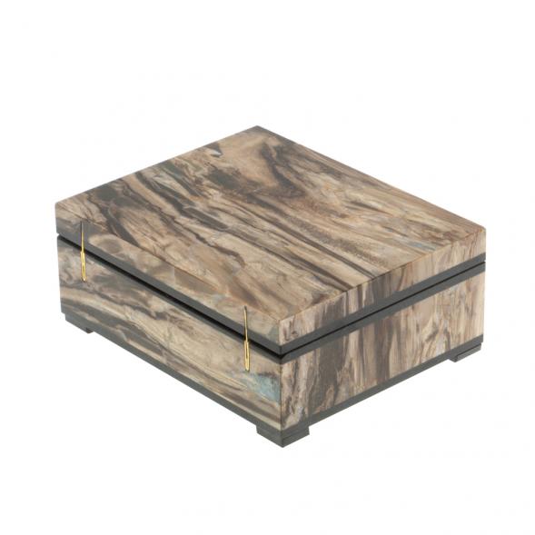 Шкатулка из окаменелое дерево 11,5х9х4,5 см 127603