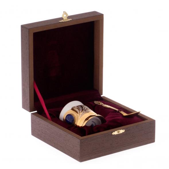 Кофейная чашка &amp;quot;Лазурит&amp;quot; фарфор 80 мл в подарочной упаковке Златоуст 121866