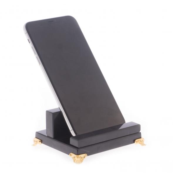 Настольная подставка под смартфон камень змеевик черный 121926