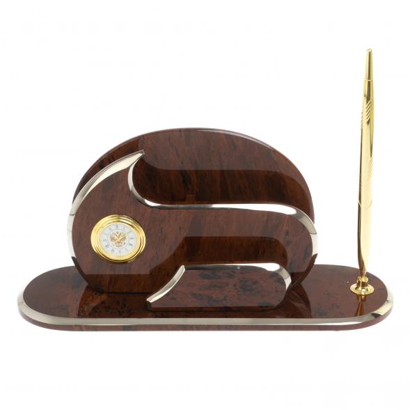 Настольный набор &amp;quot;Элегант&amp;quot; камень обсидиан 121951